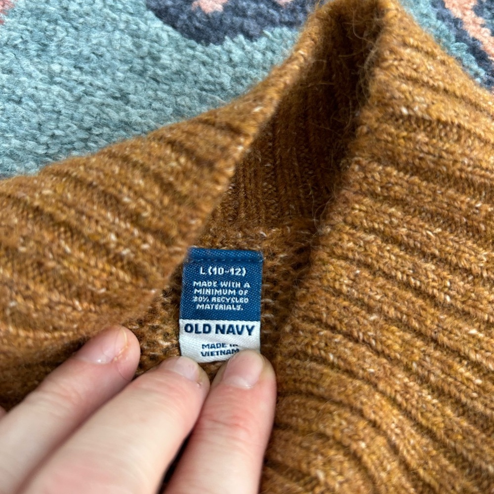 Old Navy girls camel mock neck Sweater size large 10/12 - Picture 4 of 4